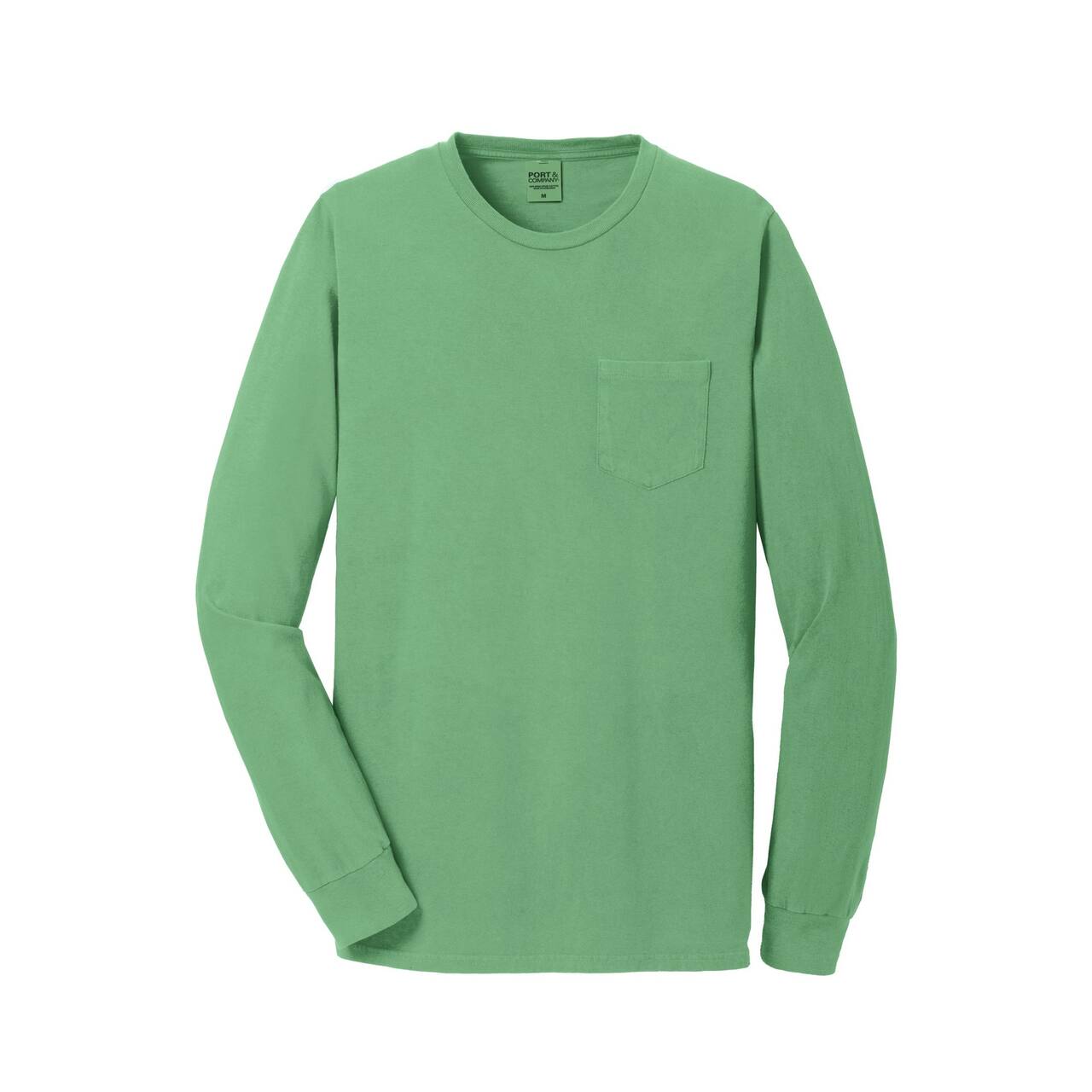 Port & Company® Beach Wash® Garment-Dyed Long Sleeve Pocket T-Shirt
